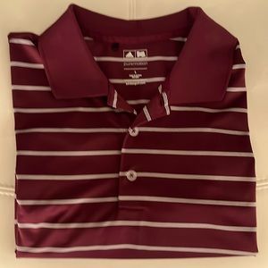 Adidas PureMotion Maroon Short Sleeve Golf Polo Shirt Size Large